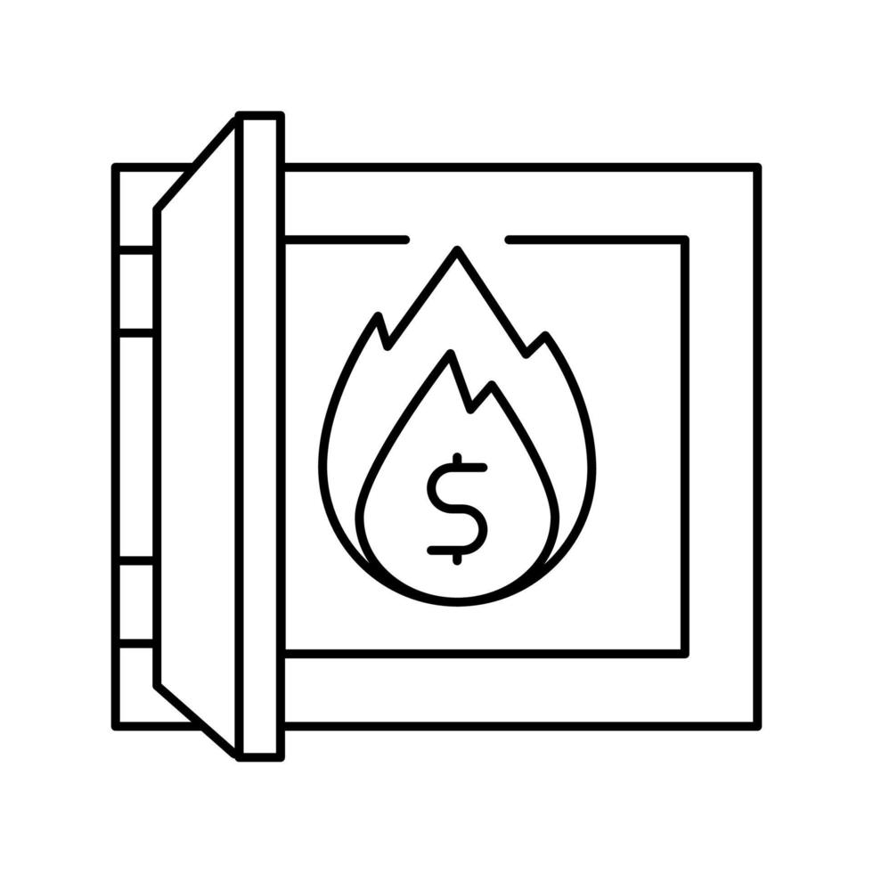 illustrazione vettoriale dell'icona della linea di inflazione degli asset