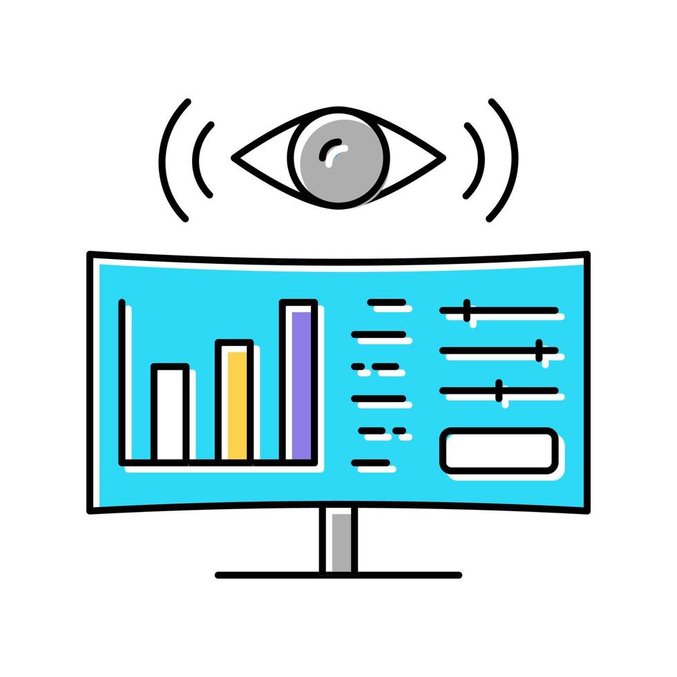 illustrazione vettoriale dell'icona del colore del sistema di monitoraggio