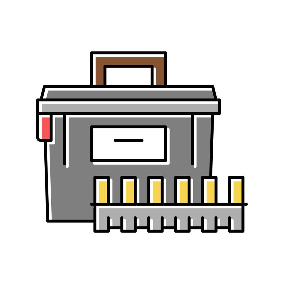 illustrazione vettoriale dell'icona del colore della scatola delle munizioni