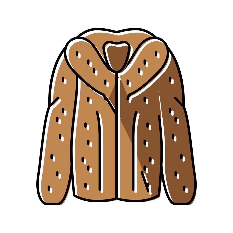 pelliccia giacca capispalla femmina colore icona vettore illustrazione