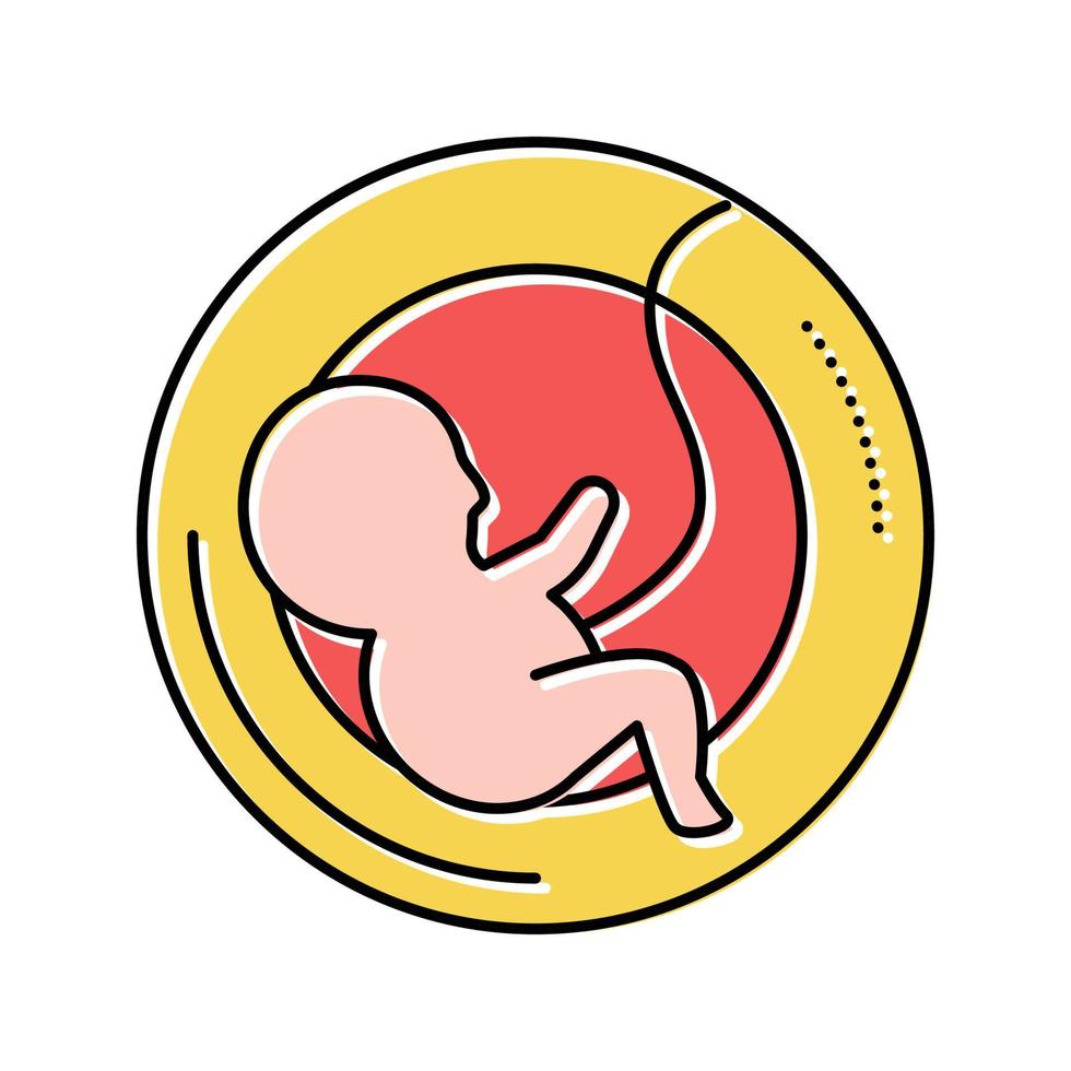 segno di illustrazione vettoriale dell'icona del colore dell'embrione di gravidanza