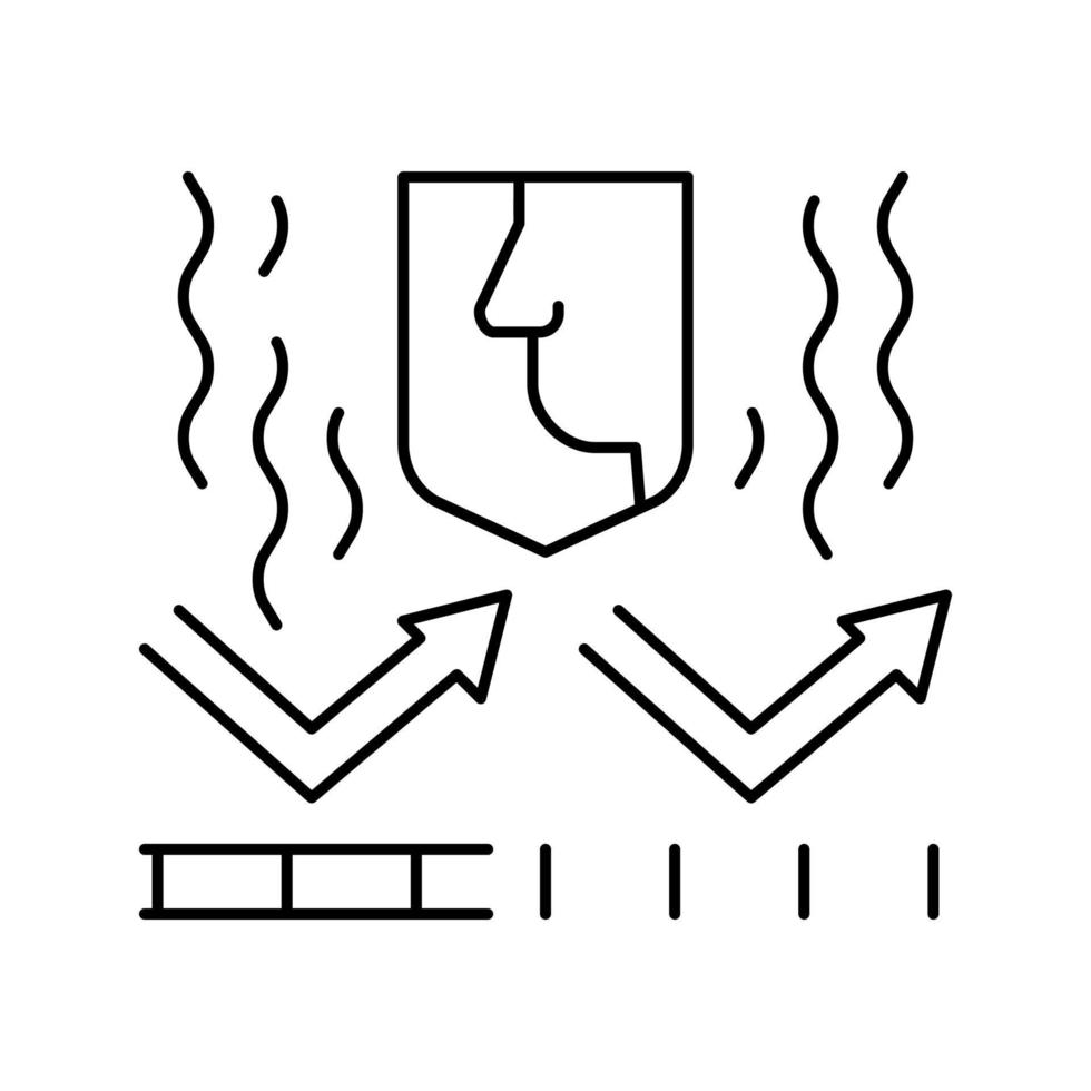 illustrazione vettoriale dell'icona della linea di livello di protezione dall'odore