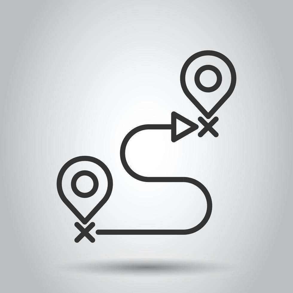 carta geografica perno icona nel piatto stile. GPS navigazione vettore illustrazione su bianca isolato sfondo. individuare posizione attività commerciale concetto.