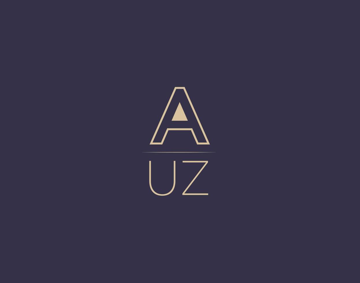 auz lettera logo design moderno minimalista vettore immagini