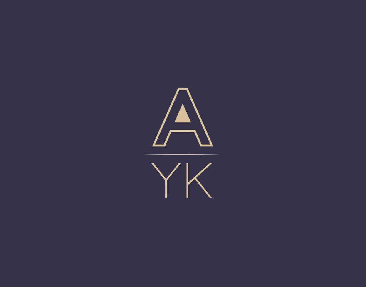 ayk lettera logo design moderno minimalista vettore immagini