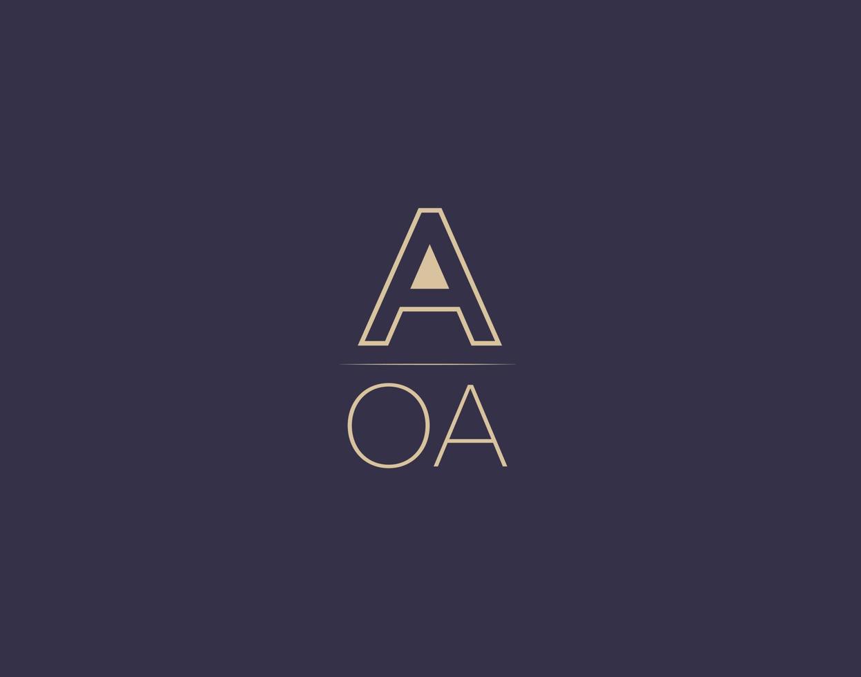 aoa lettera logo design moderno minimalista vettore immagini