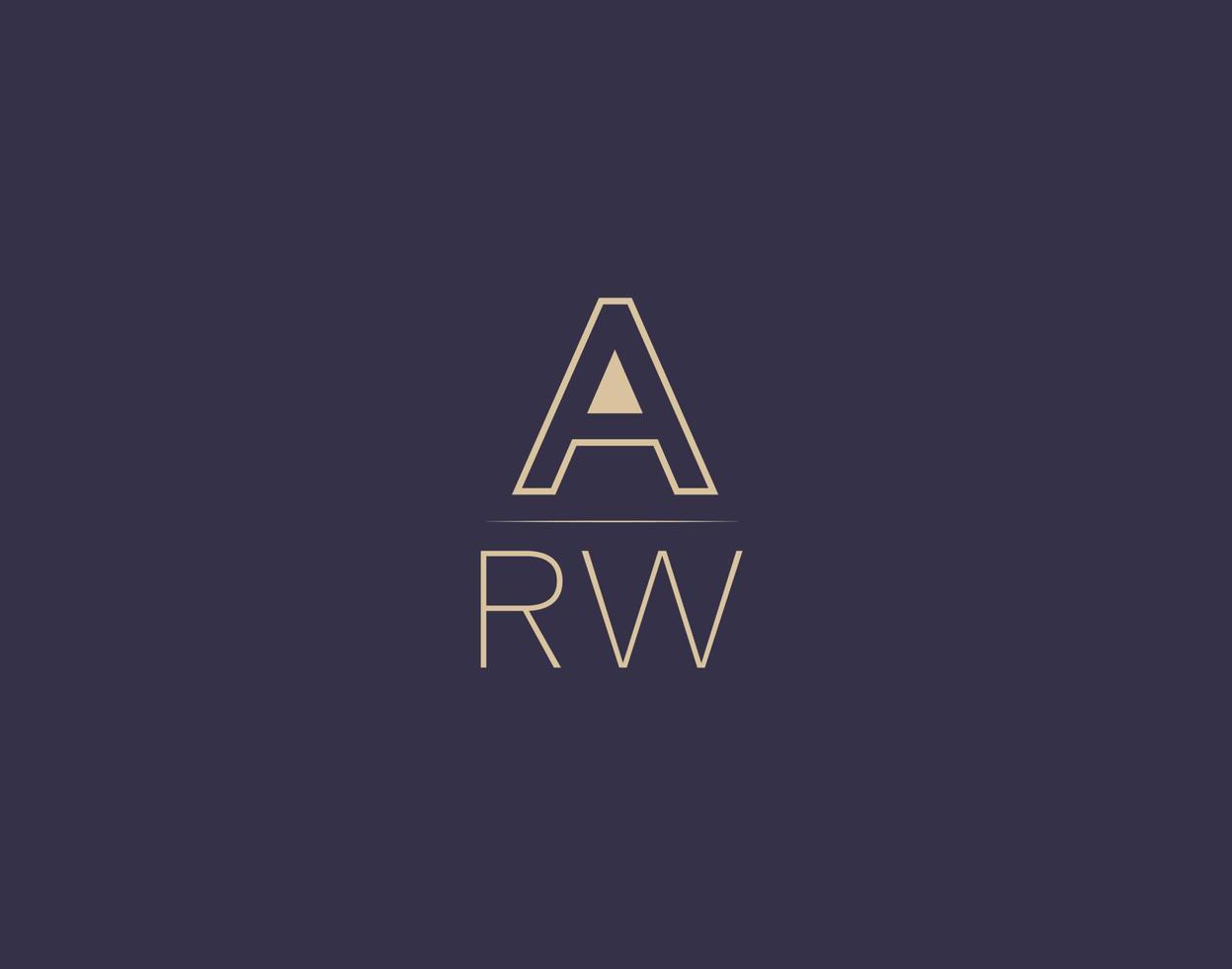 arw lettera logo design moderno minimalista vettore immagini