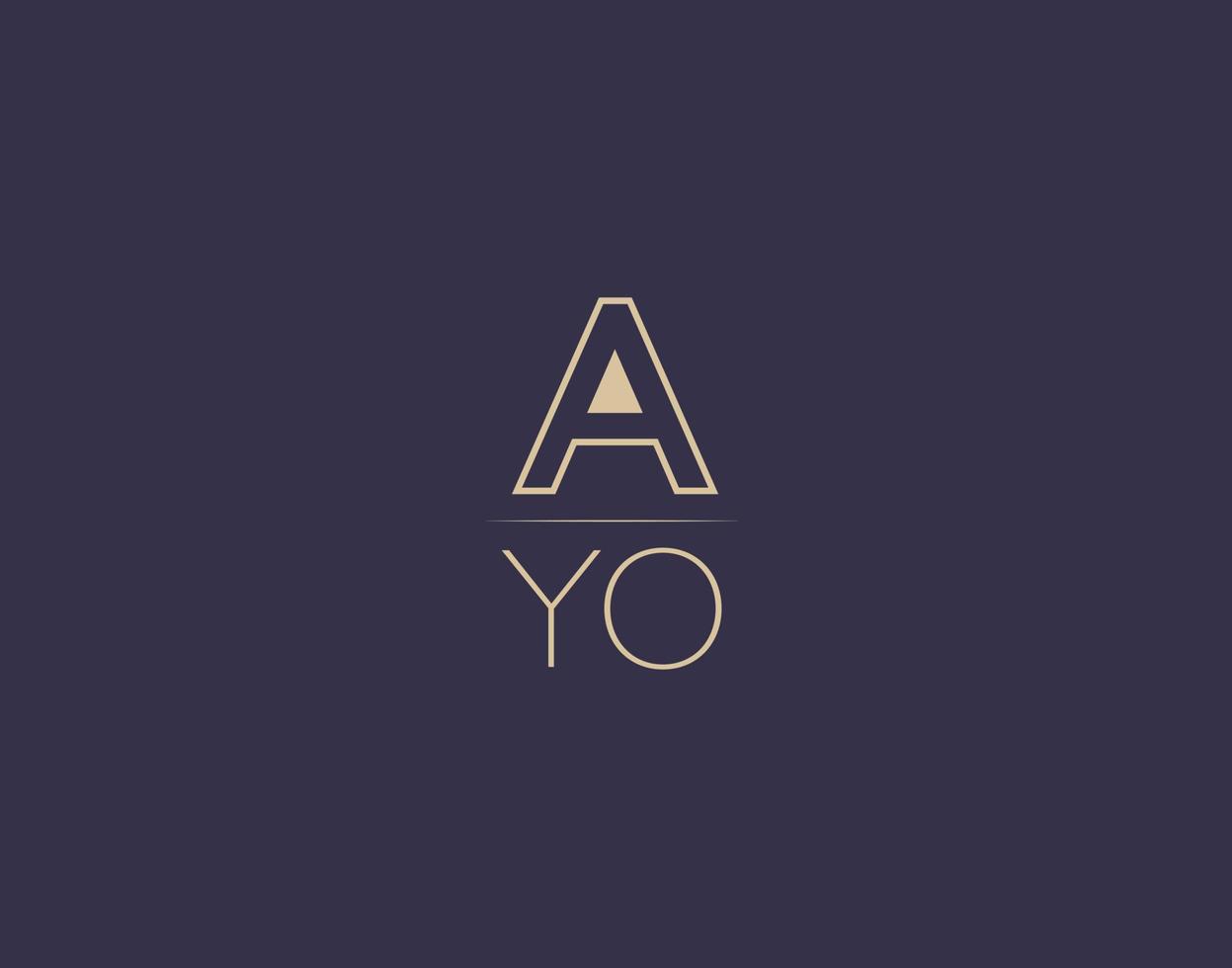 ayo lettera logo design moderno minimalista vettore immagini