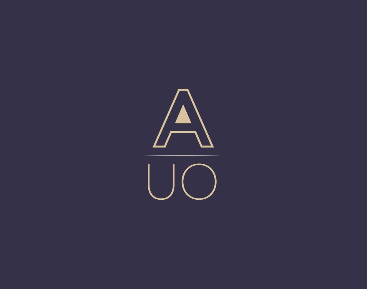 auo lettera logo design moderno minimalista vettore immagini