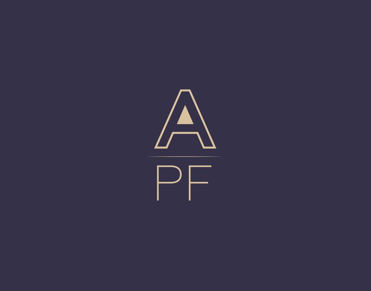 apf lettera logo design moderno minimalista vettore immagini