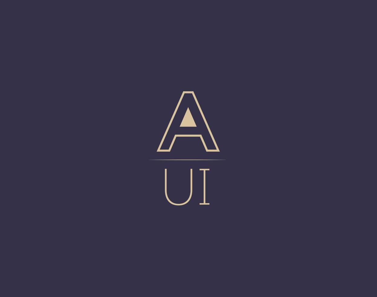 aui lettera logo design moderno minimalista vettore immagini