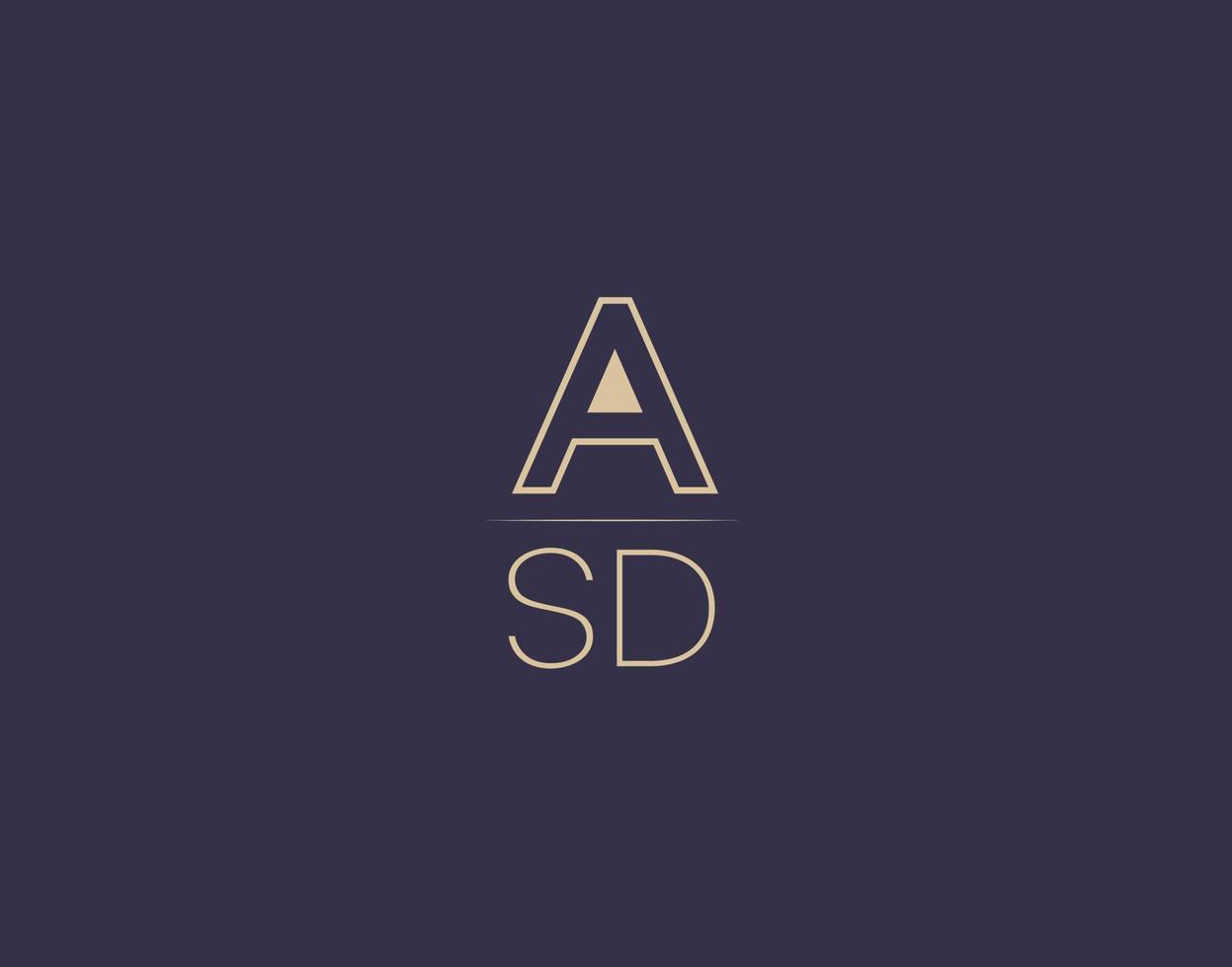 asd lettera logo design moderno minimalista vettore immagini