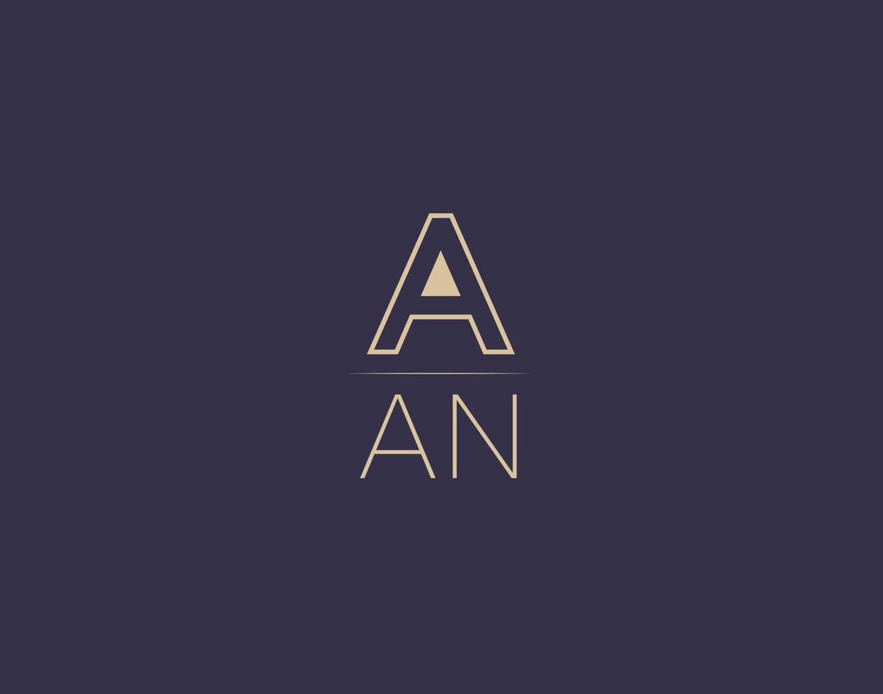 aan lettera logo design moderno minimalista vettore immagini