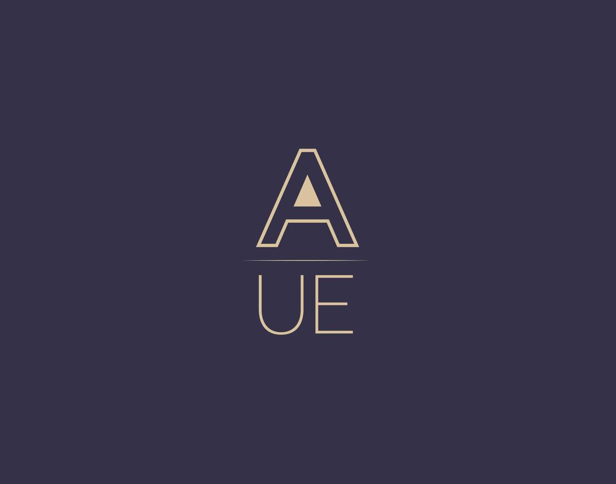 aue lettera logo design moderno minimalista vettore immagini