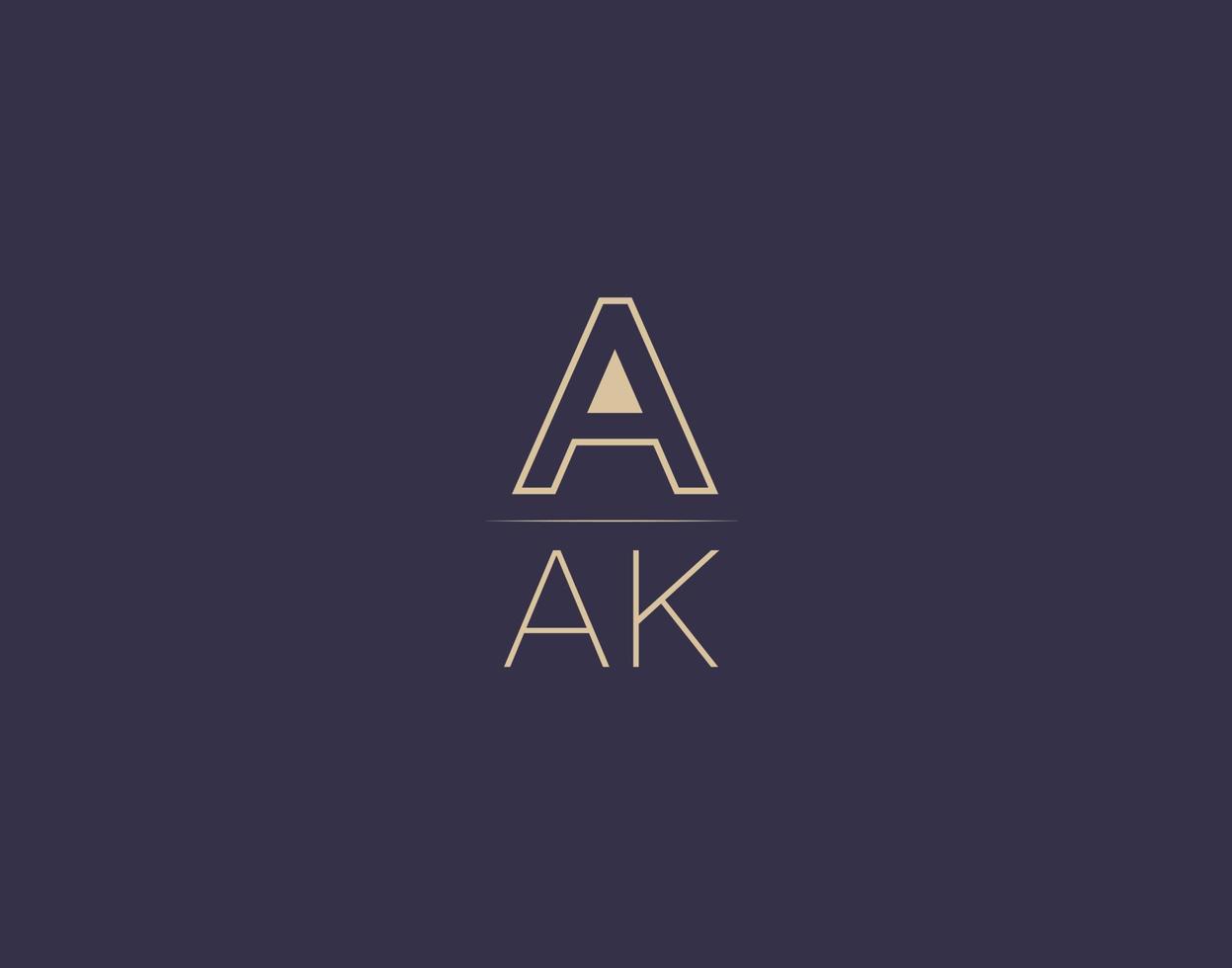 aak lettera logo design moderno minimalista vettore immagini