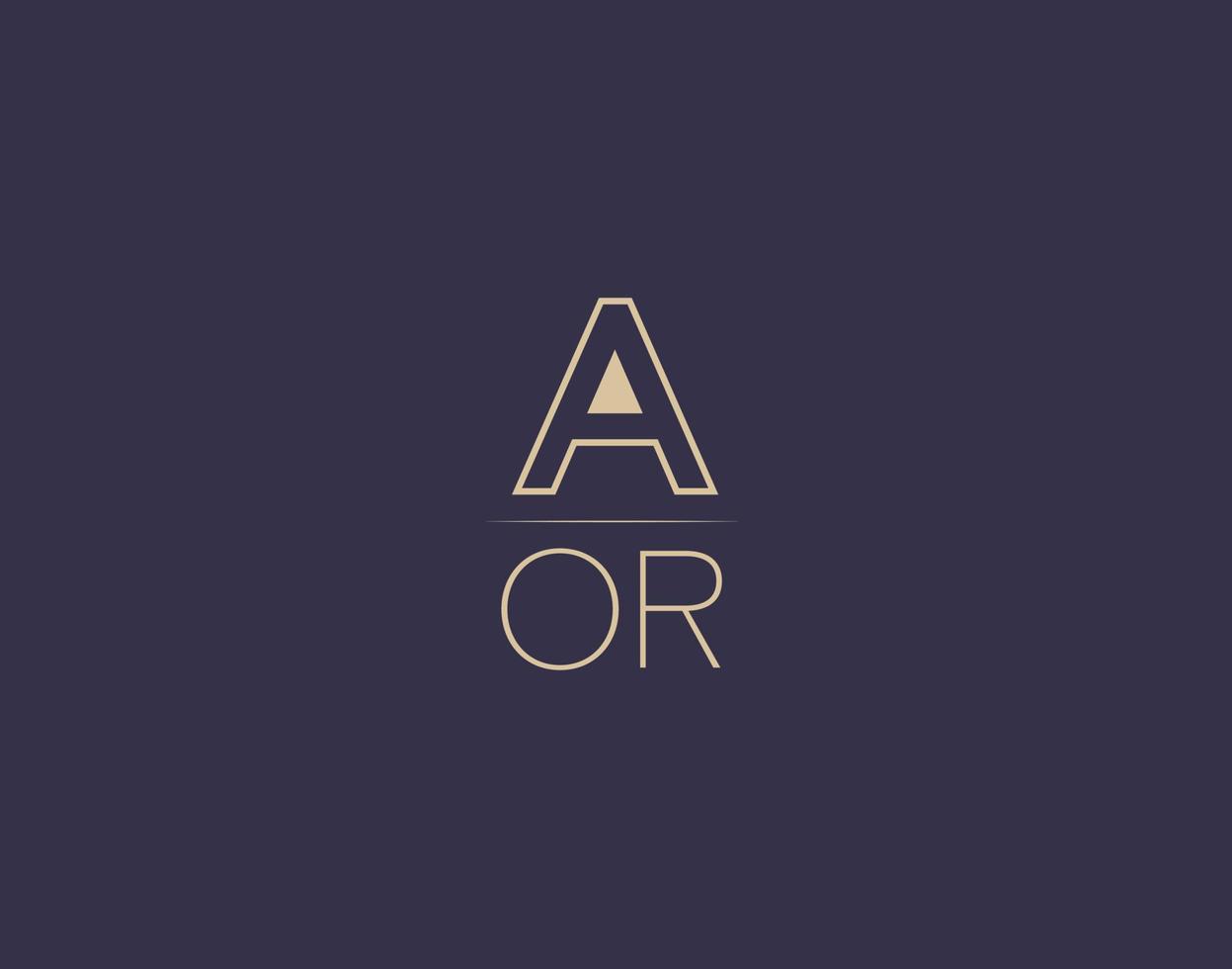 aor lettera logo design moderno minimalista vettore immagini