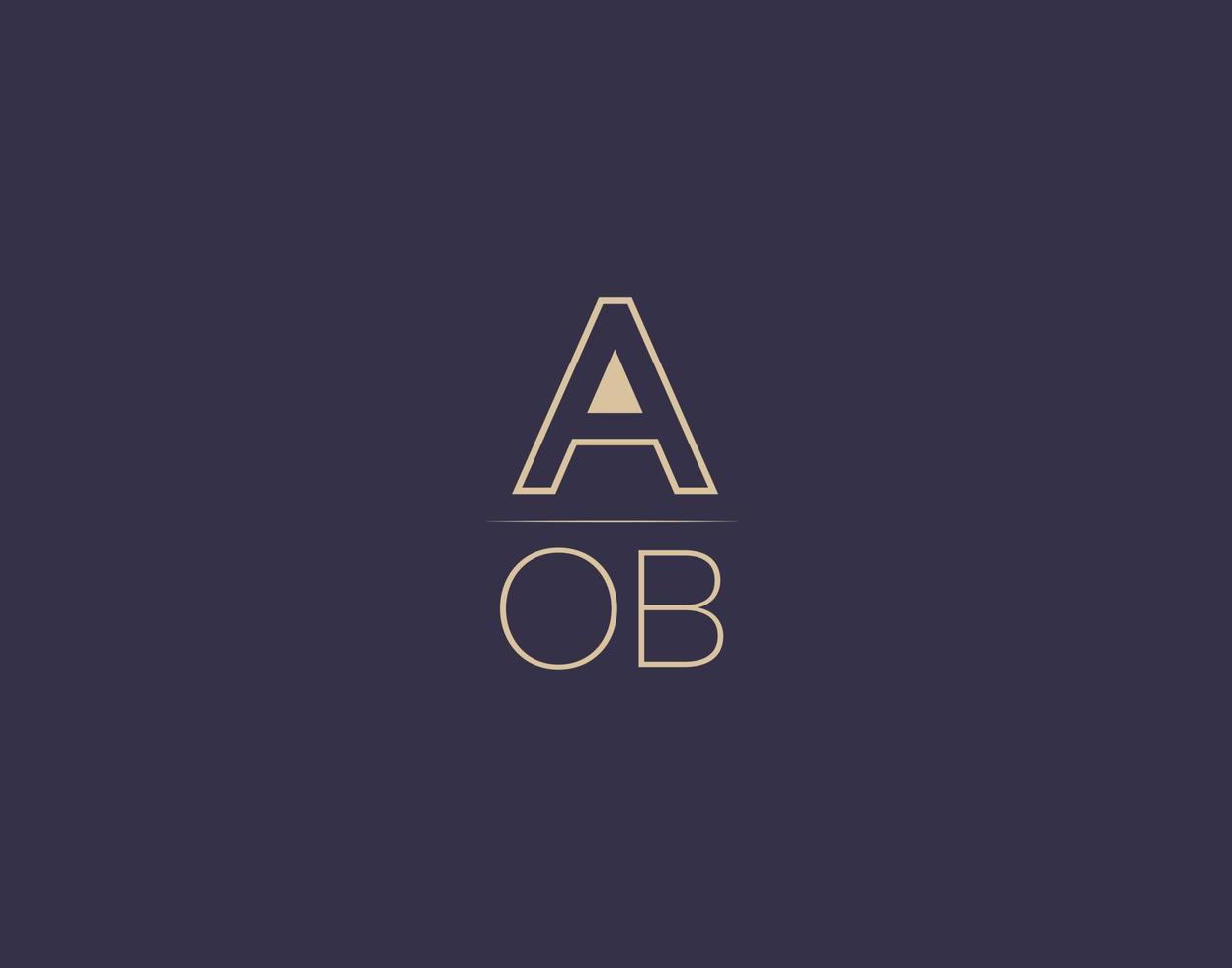 aob lettera logo design moderno minimalista vettore immagini