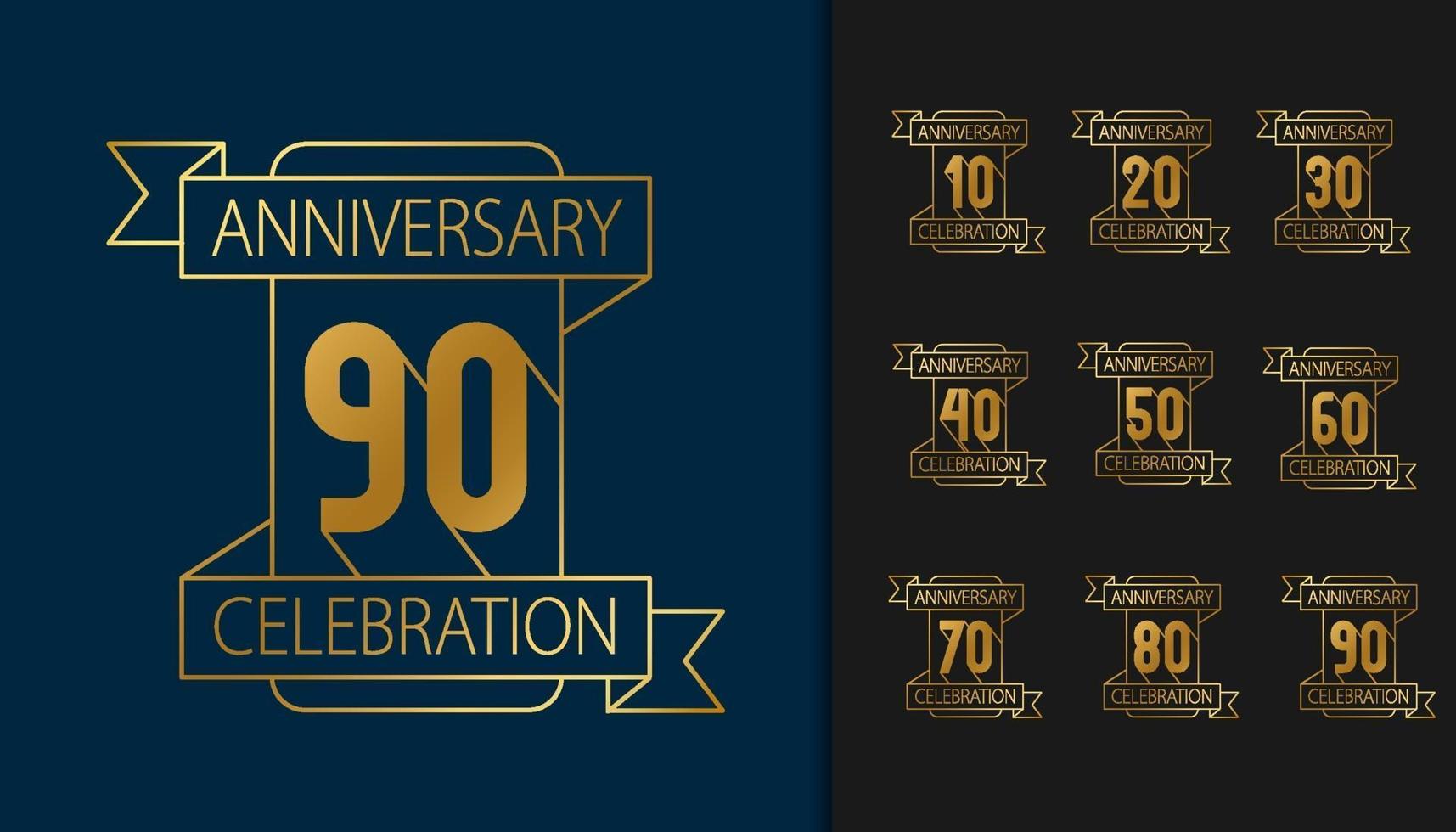 set di logotipo anniversario vettore