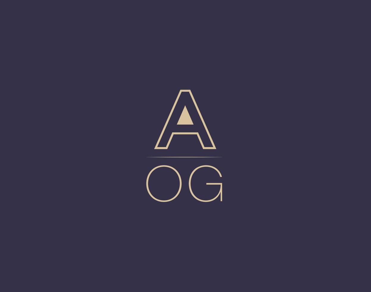 aog lettera logo design moderno minimalista vettore immagini