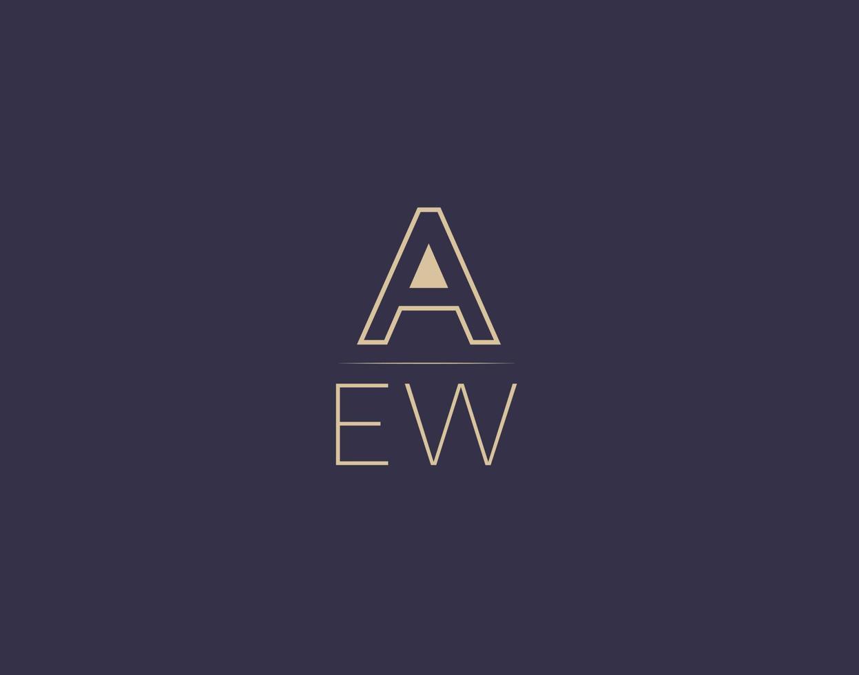 aew lettera logo design moderno minimalista vettore immagini