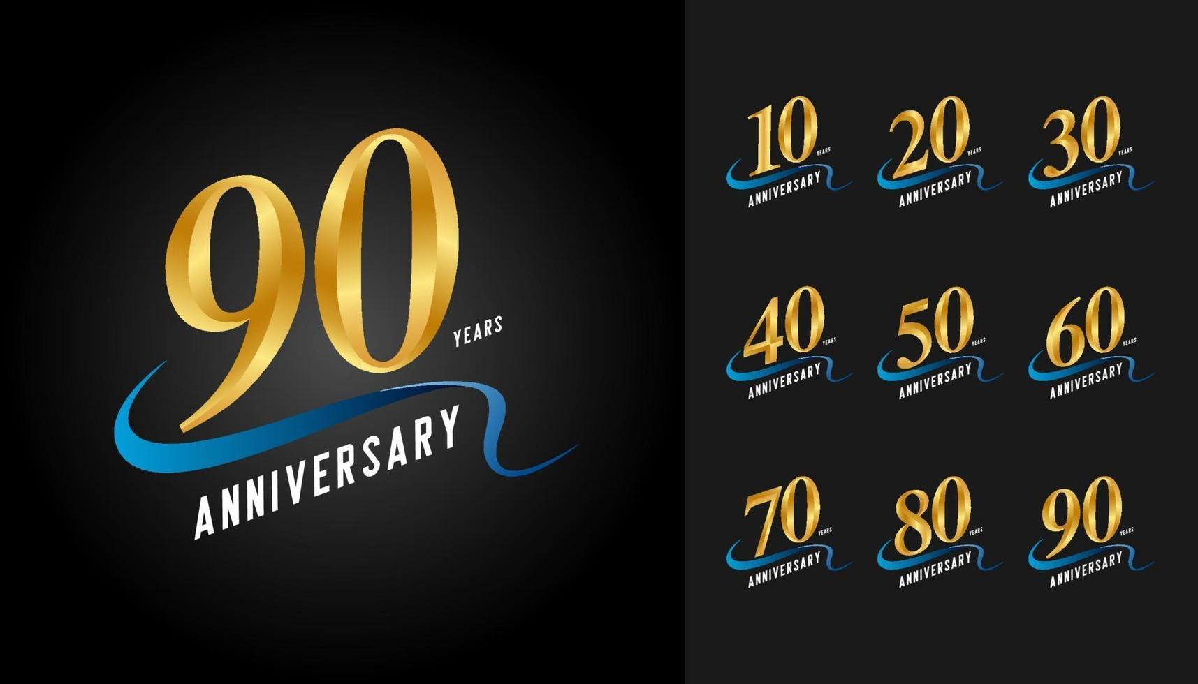 set di logotipo anniversario vettore