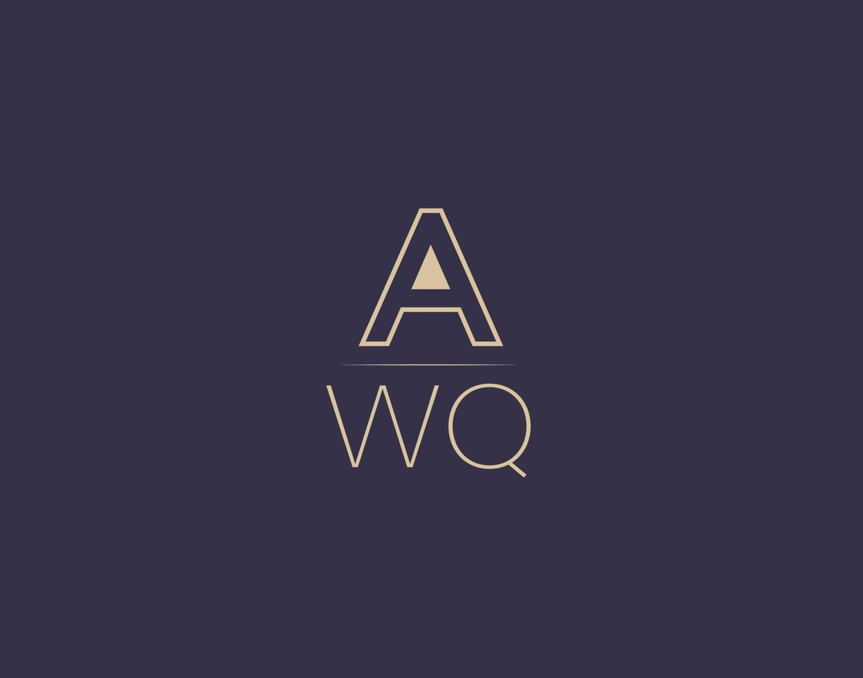 awq lettera logo design moderno minimalista vettore immagini