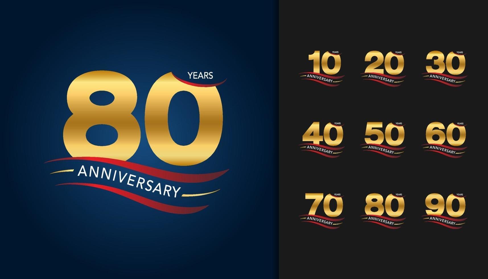 set di logotipo anniversario vettore