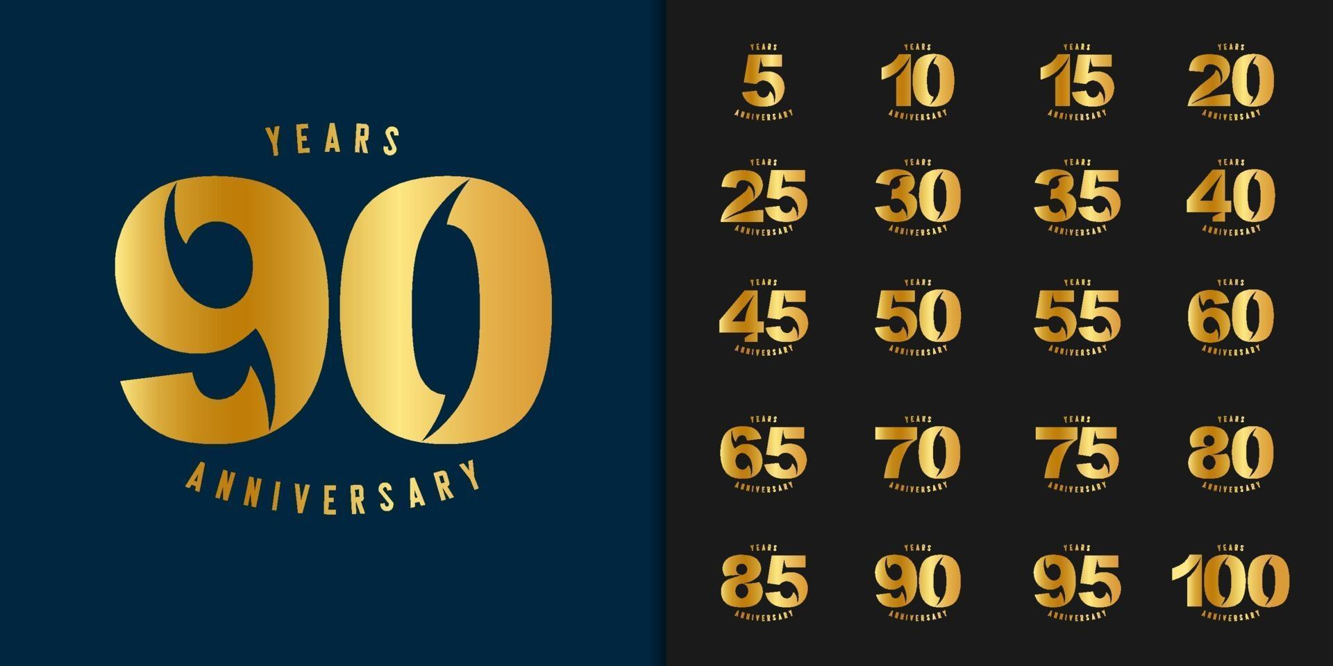 set di logotipo anniversario vettore