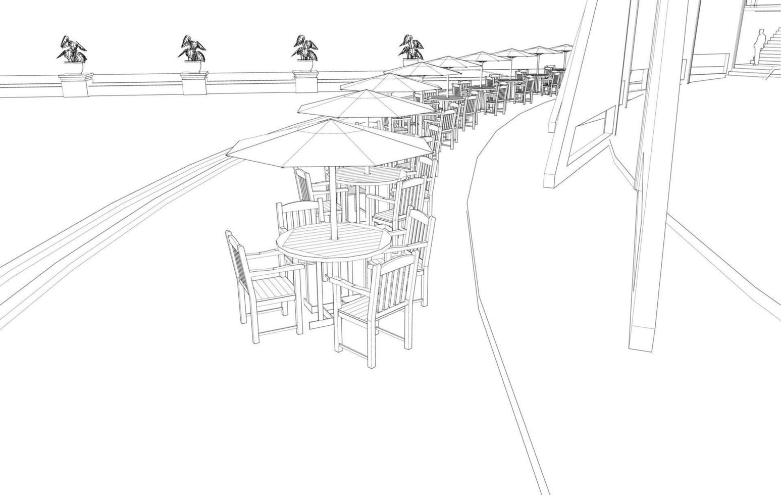 3d illustrazione di caffè negozio vettore