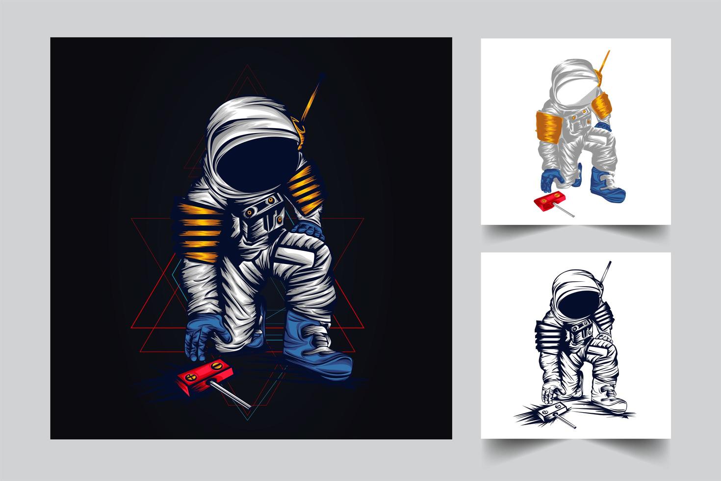 illustrazione di opere d'arte astronauta vettore