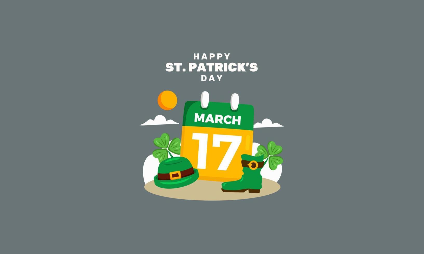 contento st patrick giorno bandiera modello vettore piatto design