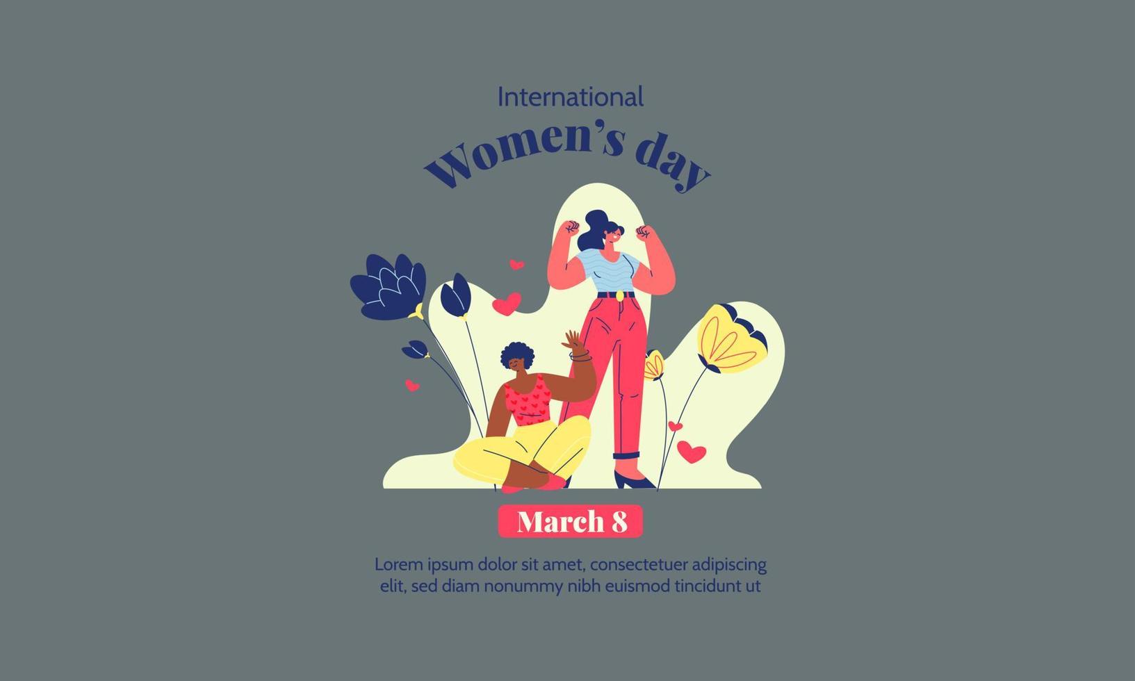 internazionale donne giorno bandiera modello vettore piatto design