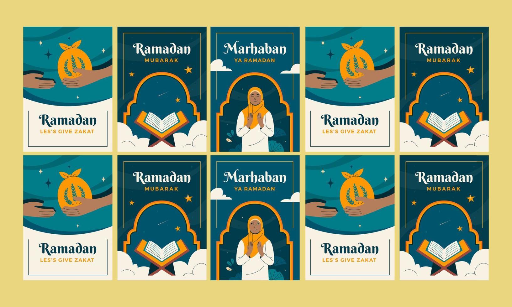 Ramadan kareem sociale media storie vettore piatto design