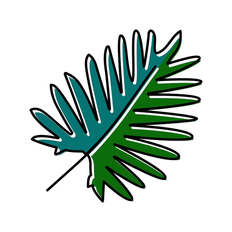 filodendro tropicale foglia colore icona vettore illustrazione