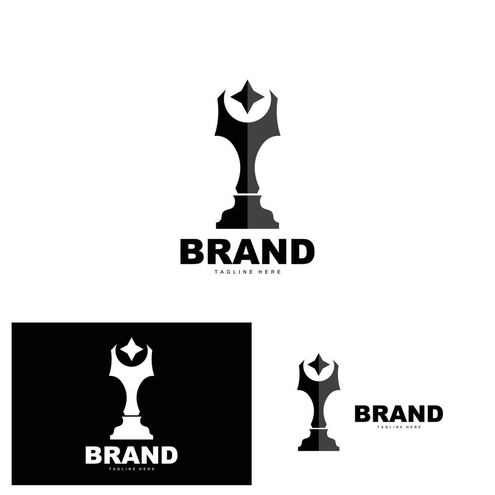 trofeo logo disegno, premio vincitore campionato trofeo vettore, successo marca vettore