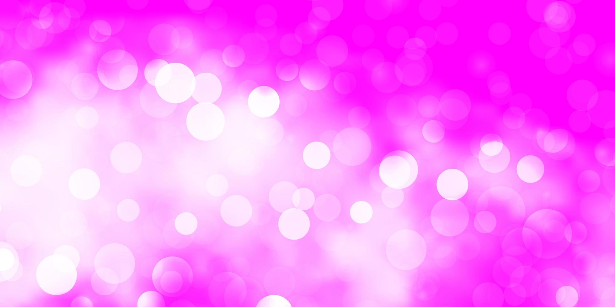 sfondo vettoriale viola chiaro, rosa con cerchi.