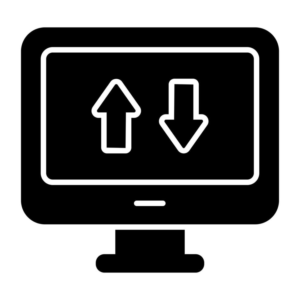 icona di download premium del trasferimento dati online vettore