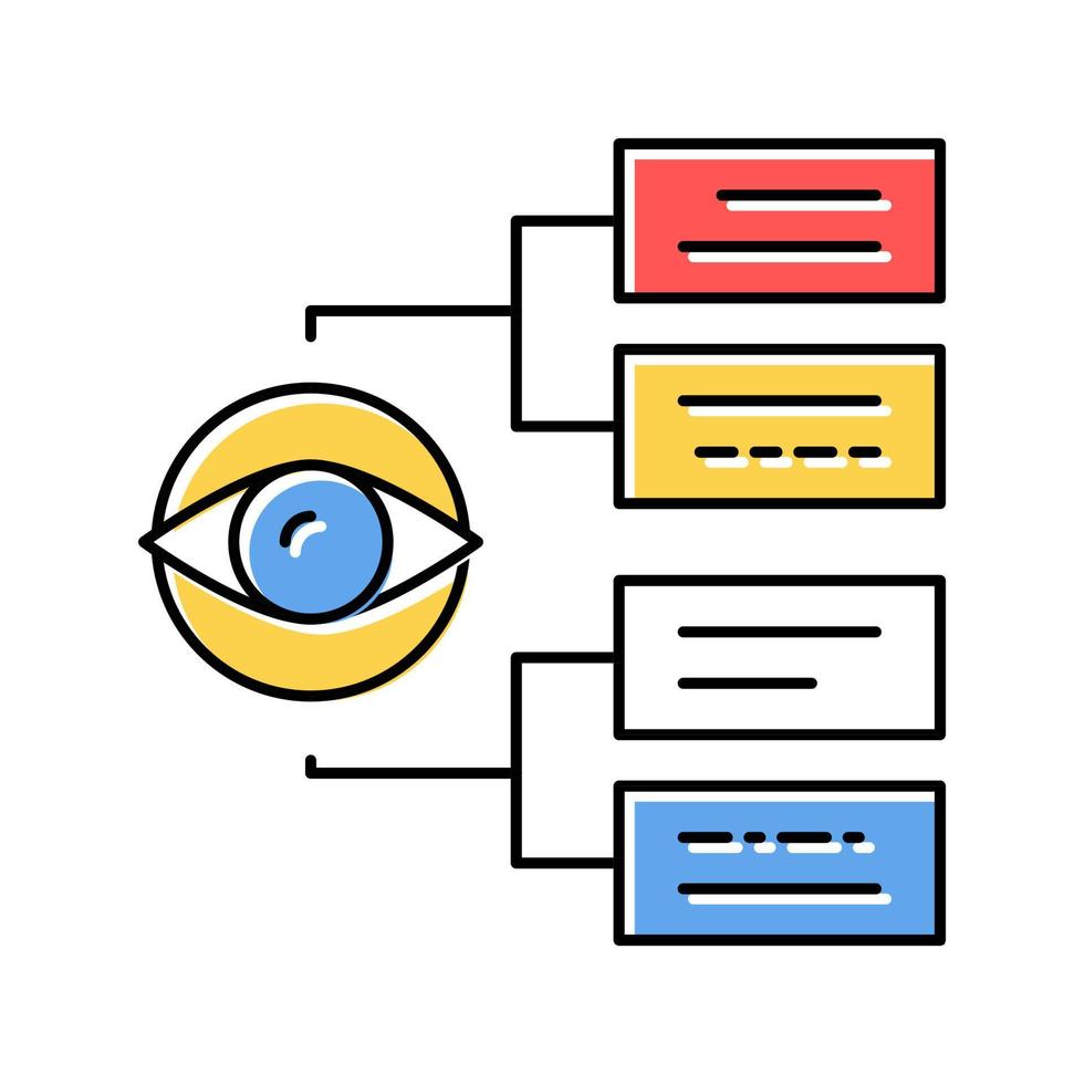 illustrazione vettoriale dell'icona del colore della visione delle attività