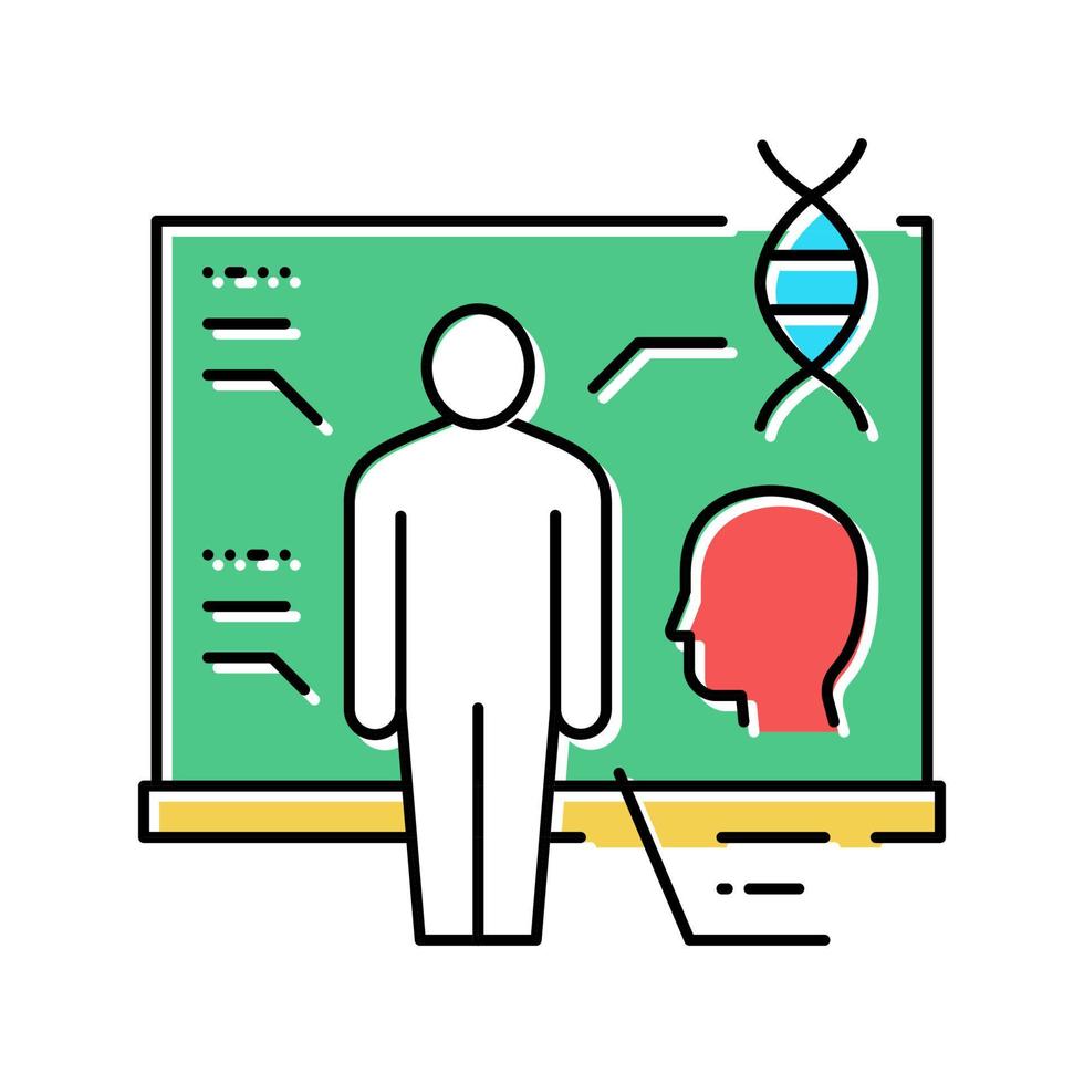 illustrazione vettoriale dell'icona del colore della materia della scuola di anatomia