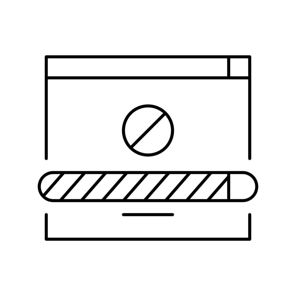 illustrazione vettoriale dell'icona della linea di download disconnessa