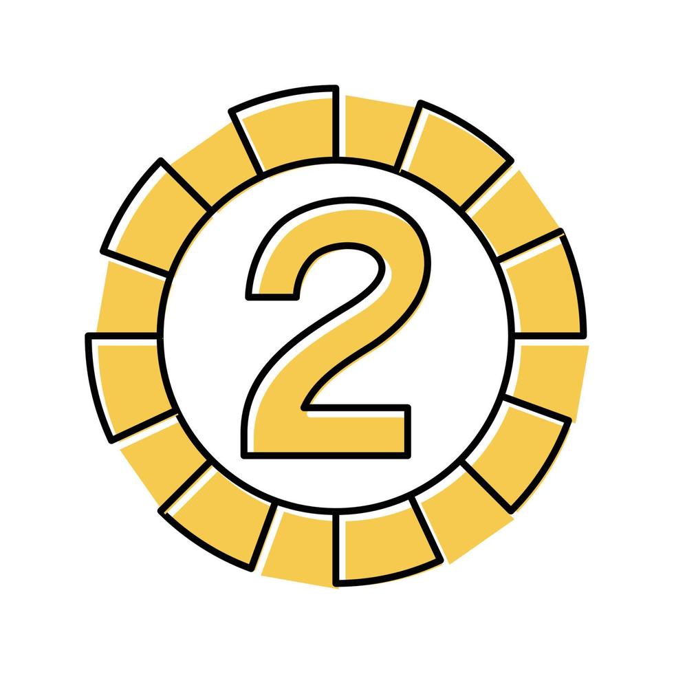 illustrazione vettoriale dell'icona di due numeri a colori