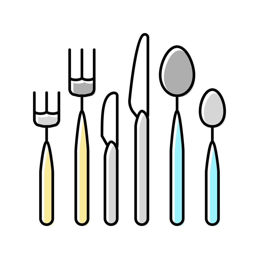 illustrazione vettoriale dell'icona del colore dell'utensile d'argento