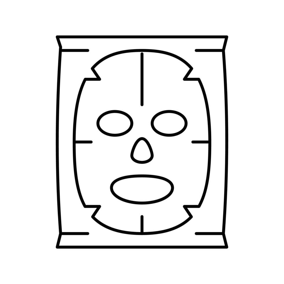 illustrazione vettoriale dell'icona della linea di accessori di bellezza della maschera facciale