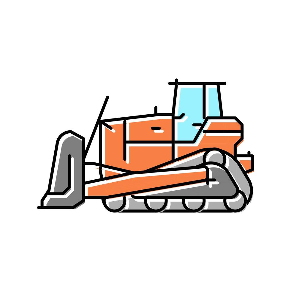 bulldozer costruzione auto veicolo colore icona vettore illustrazione
