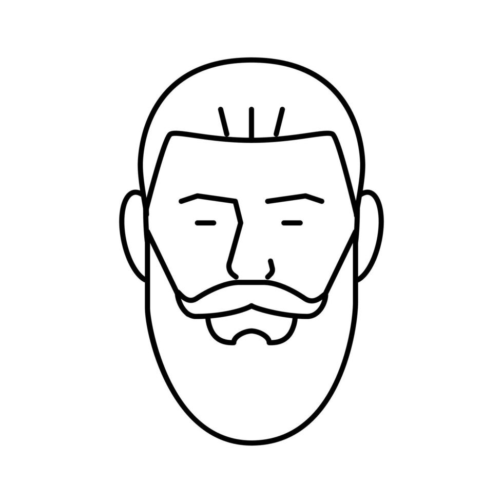 bandholz barba capelli stile linea icona vettore illustrazione