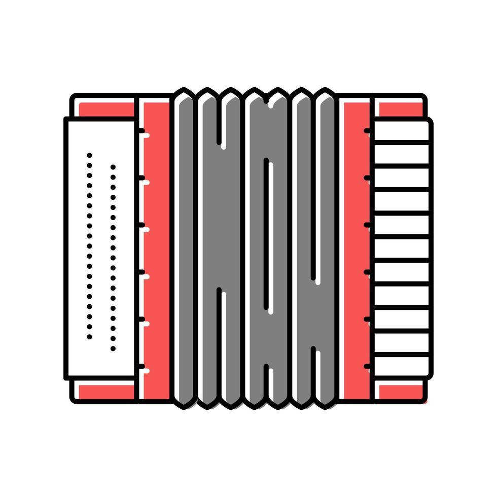 fisarmonica musicista classico strumento colore icona illustrazione vettoriale