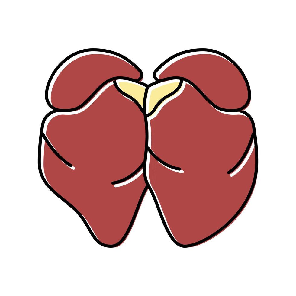 illustrazione vettoriale dell'icona del colore del pollo del fegato
