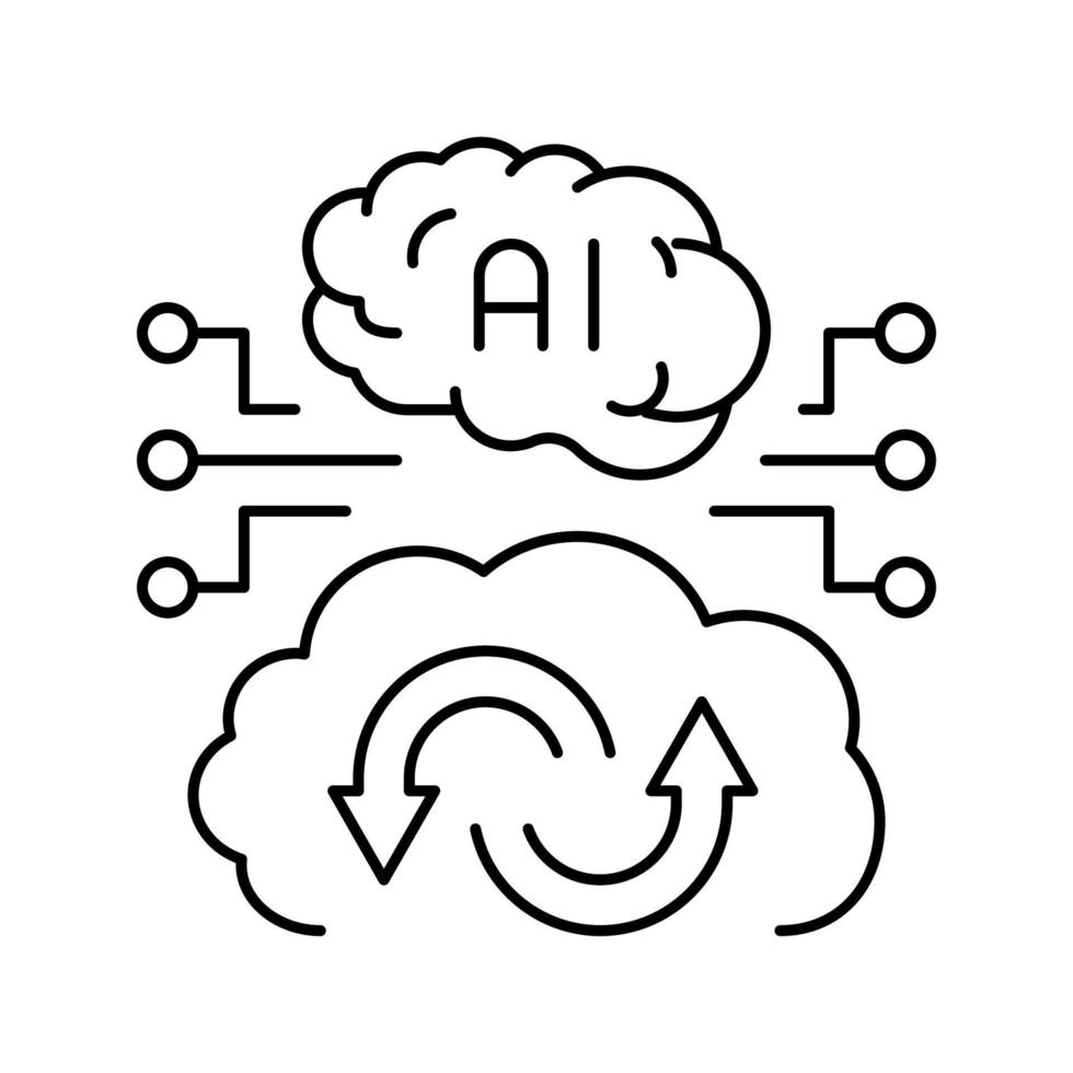 ai artificiale intelligenza finanza tecnologia linea icona vettore io