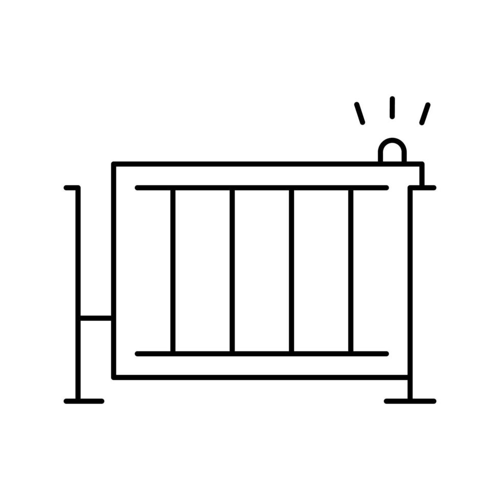 illustrazione vettoriale dell'icona della linea del cancello automatico della recinzione