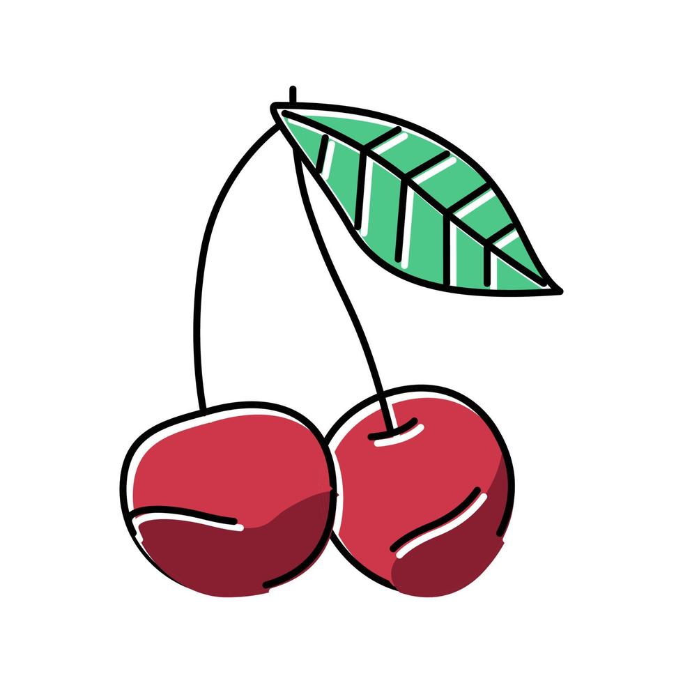 illustrazione vettoriale dell'icona del colore della bacca di ciliegia